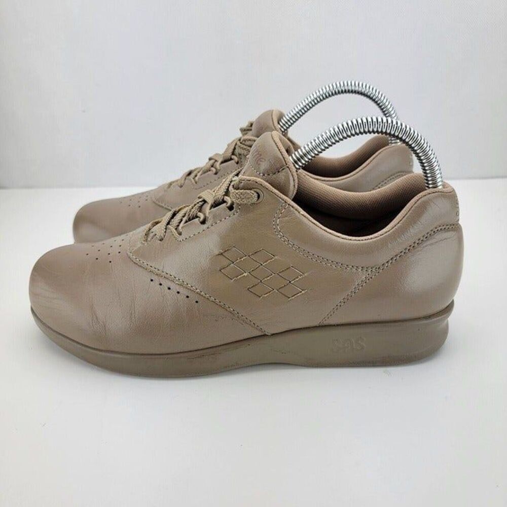 SAS Womens Size 7 Tan Free Time Leather Comfort Walking Loafer Shoes